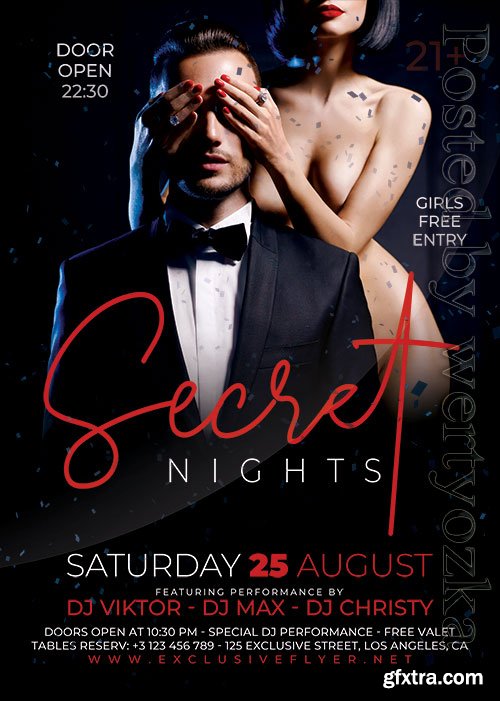 Secret Nights Psd Flyer Design Secret Nights Psd Flyer Design