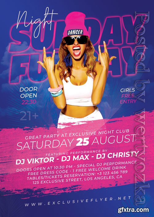 Sunday funday night Psd Flyer Design Sunday funday night Psd Flyer Design