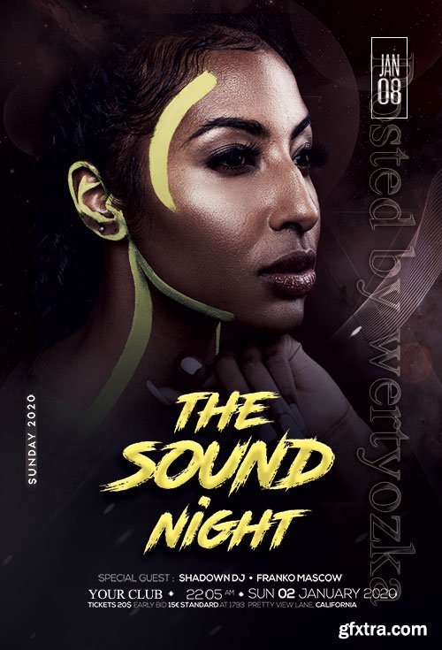 Sound Night Party Psd Flyer Design Sound Night Party Psd Flyer Design