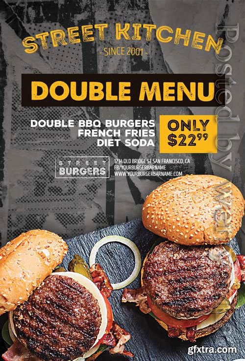 Burger Kitchen Psd Flyer Design Burger Kitchen Psd Flyer Design