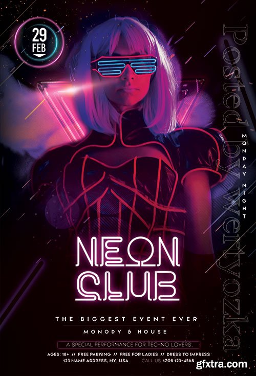 Neon Club Psd Flyer Design Neon Club Psd Flyer Design