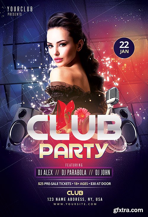 PSD club night party flyer template PSD club night party flyer template