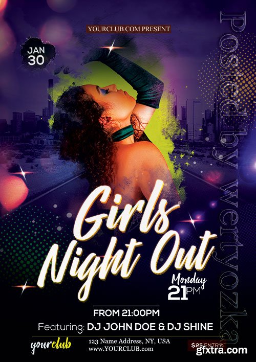 Girls Night Out Psd Flyer Design Girls Night Out Psd Flyer Design