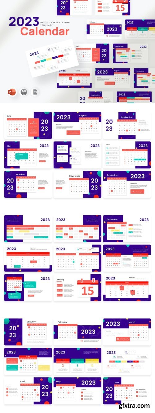 2023 Calendar Infographic - Powerpoint Template