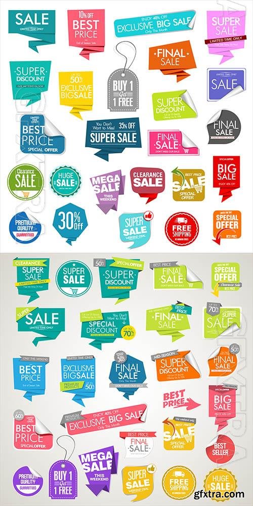 Vector collection of modern colorful banners and labels Vector collection of modern colorful banners and labels