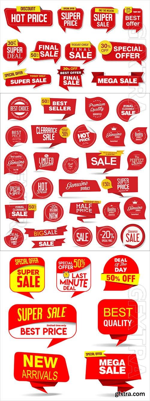 Vector modern super sale stickers, labels and tags colorful collection Vector modern super sale stickers, labels and tags colorful collection
