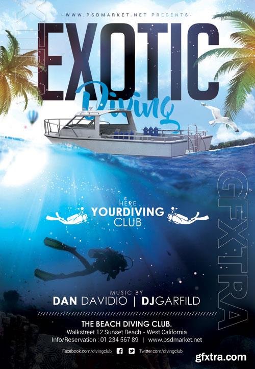 Psd exotic diving flyer design Psd exotic diving flyer design