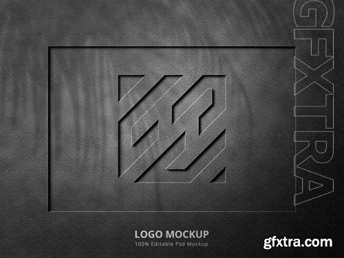 PSD emboss and deboss logo mockup on dark background PSD emboss and deboss logo mockup on dark background