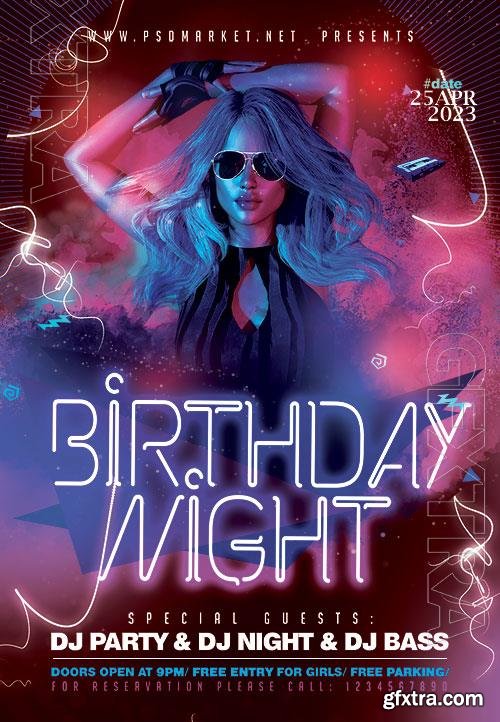 Psd birthday flyer design Psd birthday flyer design