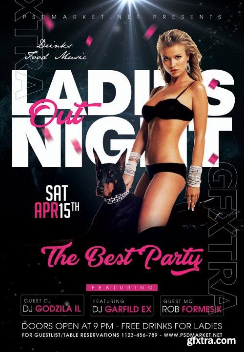 Psd ladies night out party flyer design Psd ladies night out party flyer design