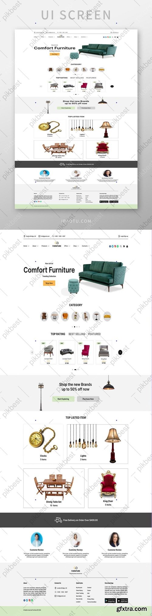 Furniture Ecommerce Website Landing Page Template Design 8951317