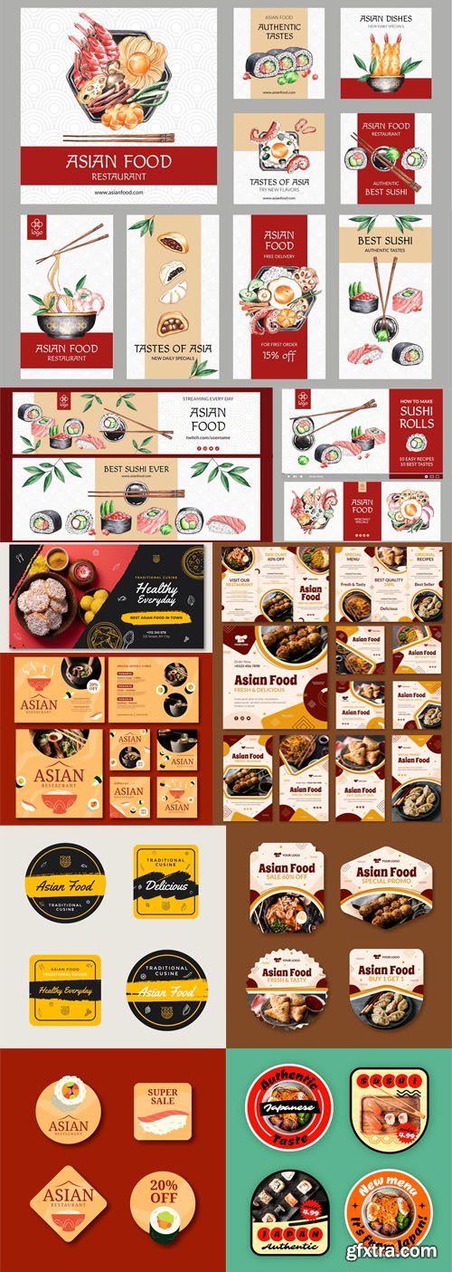 Big Collection of Asian Food Vector Designs Templates Big Collection of Asian Food Vector Designs Templates
