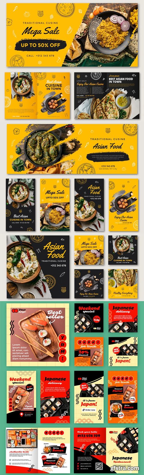 Big Collection of Asian Food Vector Designs Templates Big Collection of Asian Food Vector Designs Templates