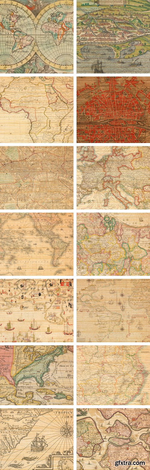 20 Wooden Vintage Maps Textures 20 Wooden Vintage Maps Textures