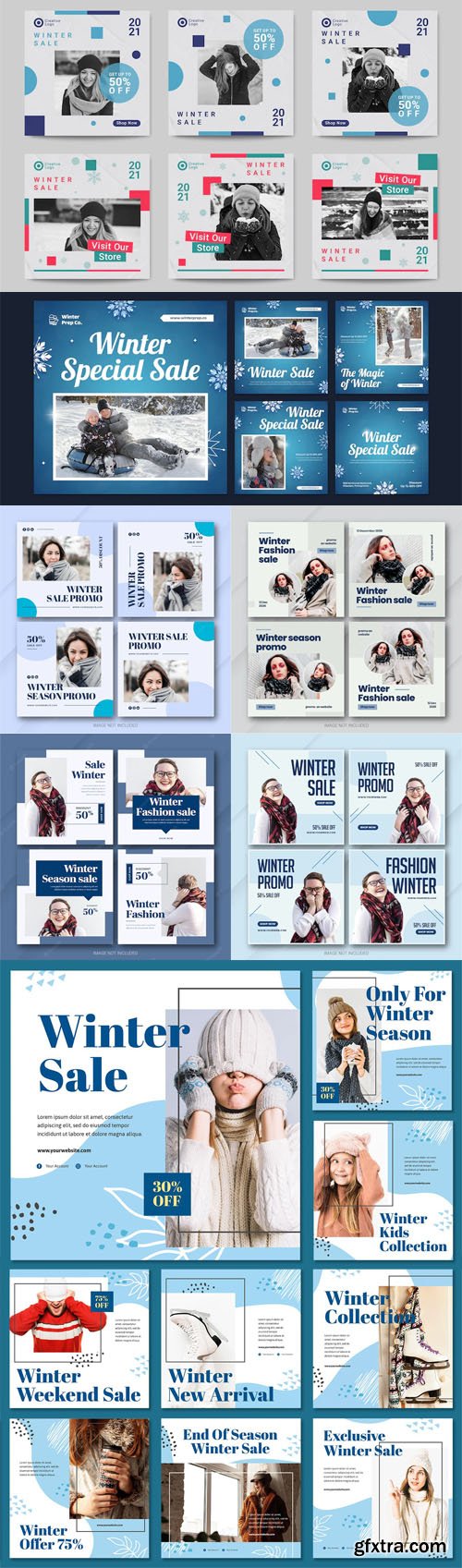 Winter Sales Social Media Posts - 10 Premium PSD Templates Collection Winter Sales Social Media Posts - 10 Premium PSD Templates Collection