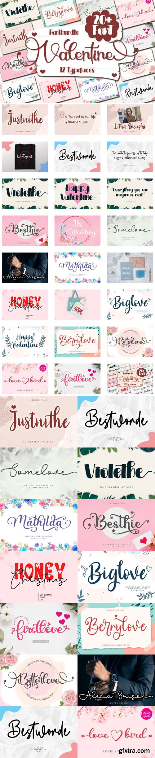 Valentine Font Bundle Valentine Font Bundle