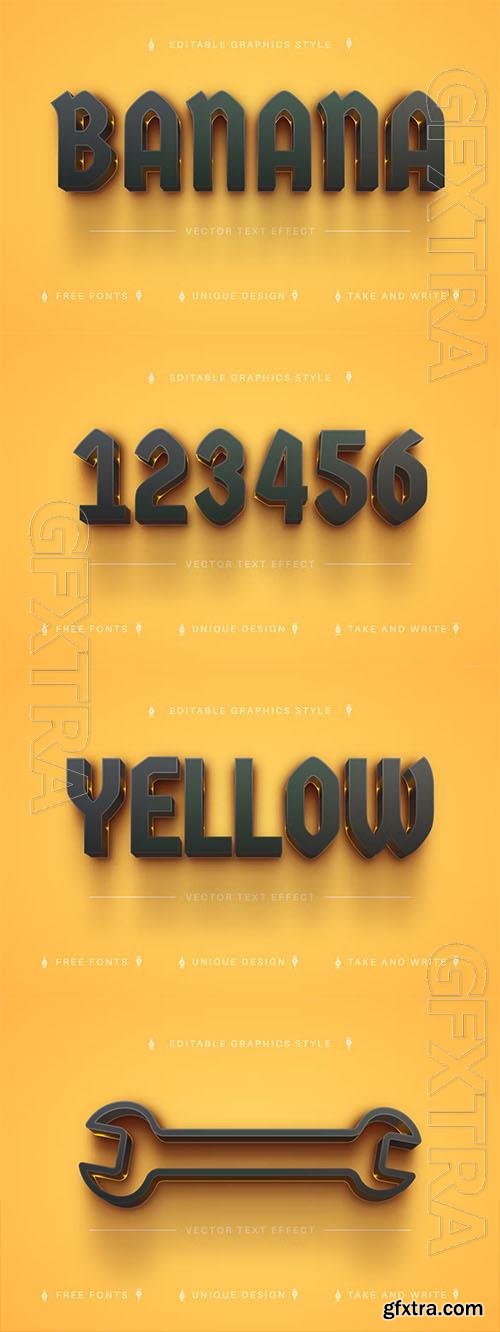 Yellow banana - editable text effect, font style Yellow banana - editable text effect, font style