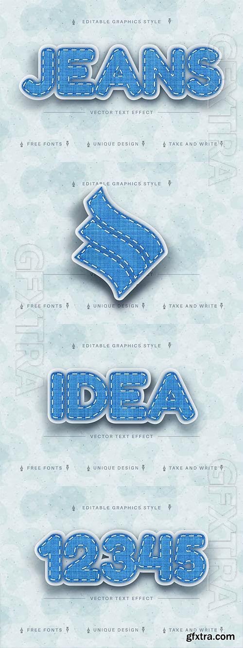 Denim textile - editable text effect, font style Denim textile - editable text effect, font style
