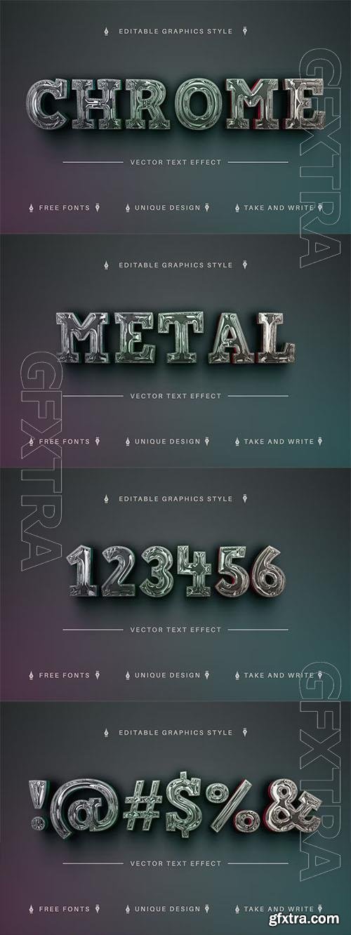 Dark Chrome - editable text effect, font style Dark Chrome - editable text effect, font style