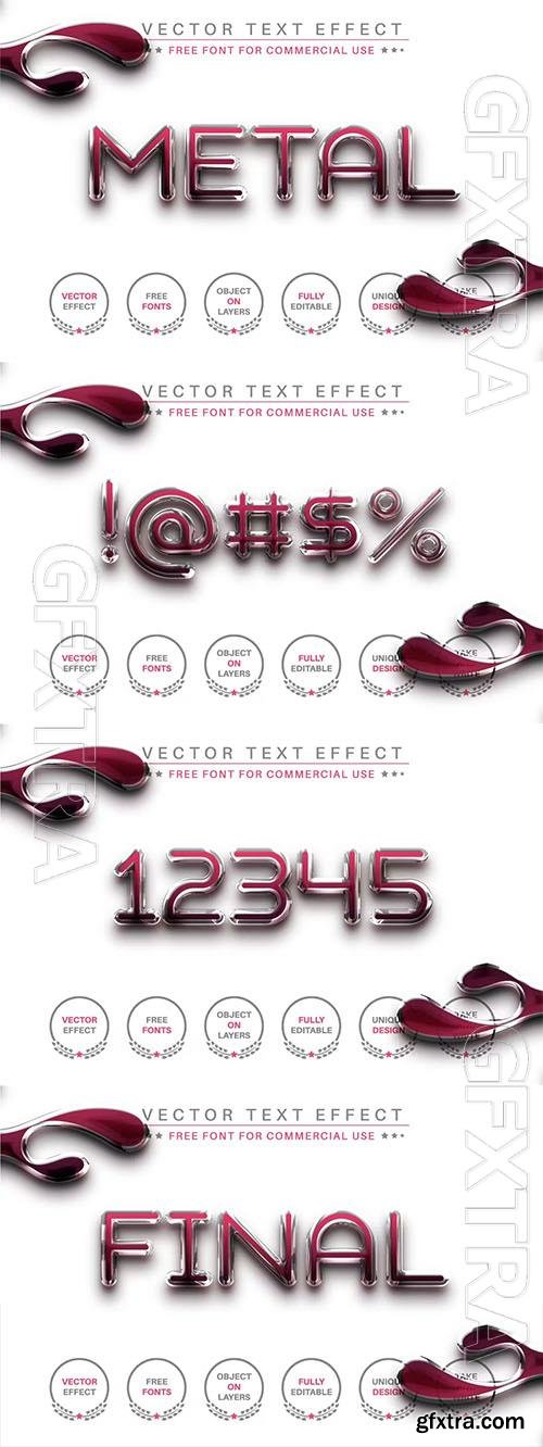 Pink Metal - editable text effect, font style Pink Metal - editable text effect, font style