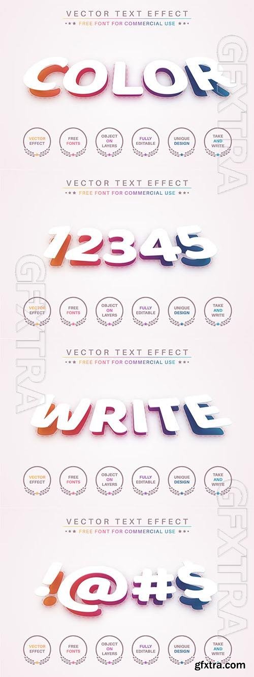 Rainbow color - editable text effect, font style Rainbow color - editable text effect, font style