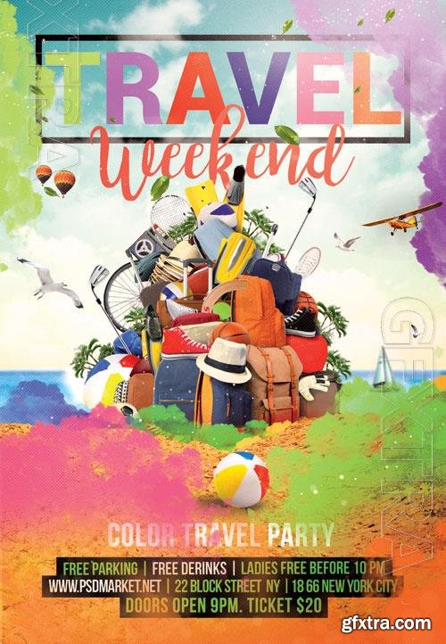 Psd fllyer travel weekend template design Psd fllyer travel weekend template design