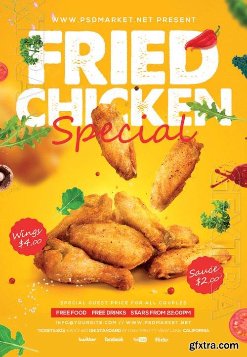 Psd fllyer fried chicken template design Psd fllyer fried chicken template design