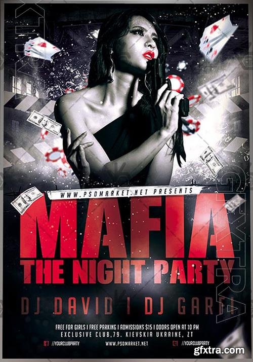 Psd fllyer mafia night party template design Psd fllyer mafia night party template design