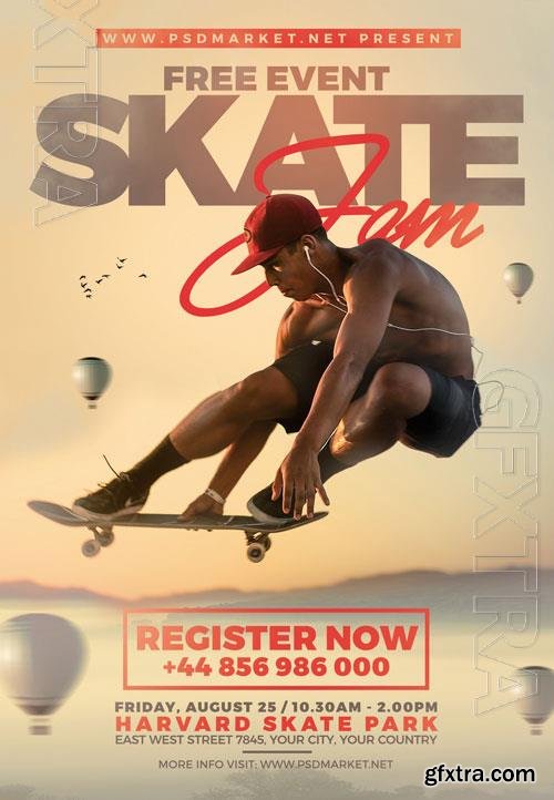 Psd fllyer skateboard flyer template design Psd fllyer skateboard flyer template design