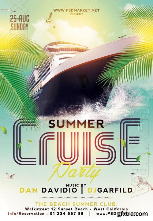 Psd fllyer summer cruise party template design Psd fllyer summer cruise party template design
