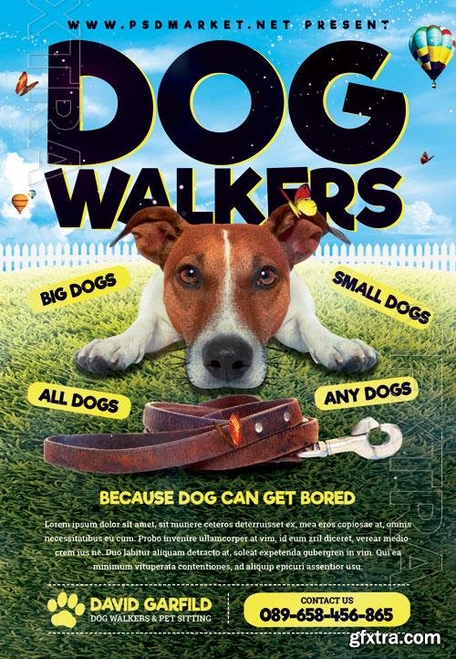 Psd fllyer dog walkers template design Psd fllyer dog walkers template design