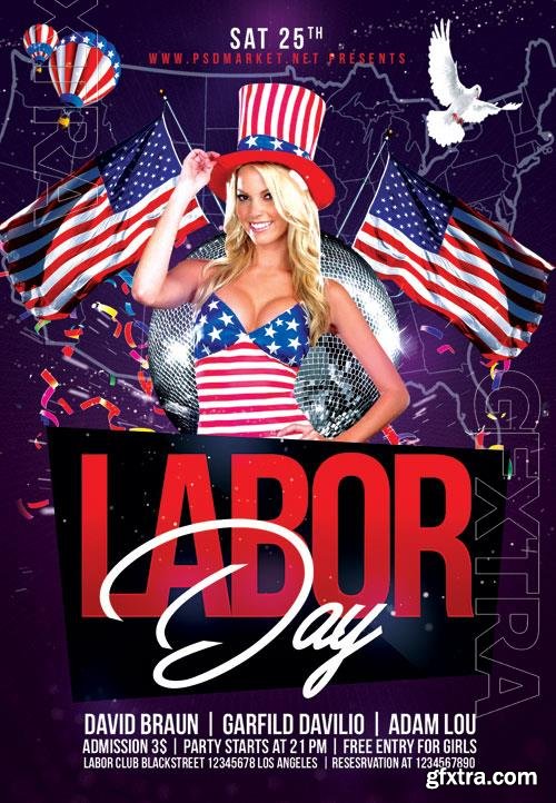 Psd fllyer labor day usa template design Psd fllyer labor day usa template design