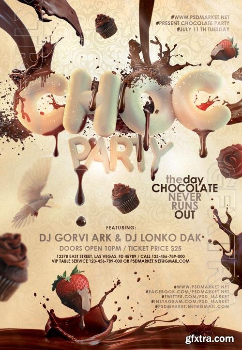Psd fllyer chocolate party template design Psd fllyer chocolate party template design