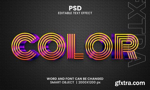 PSD color 3d editable photoshop text effect style with background PSD color 3d editable photoshop text effect style with background