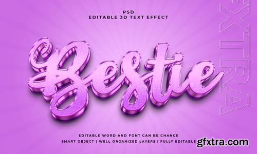 PSD bestie 3d editable psd text effect with background