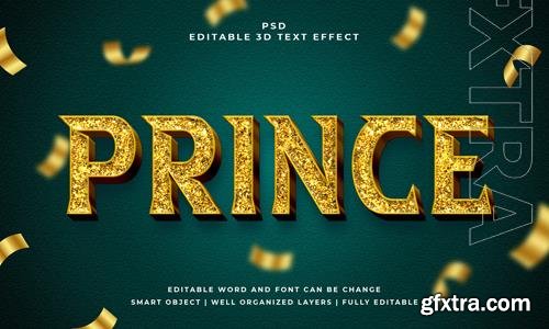 PSD prince 3d editable psd text effect with background PSD prince 3d editable psd text effect with background