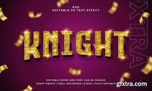 PSD knight 3d editable psd text effect with background PSD knight 3d editable psd text effect with background