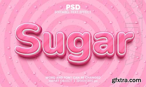 PSD sugar pink 3d editable photoshop text effect style with background PSD sugar pink 3d editable photoshop text effect style with background