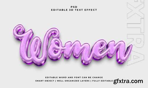 PSD women 3d editable psd text effect with background PSD women 3d editable psd text effect with background