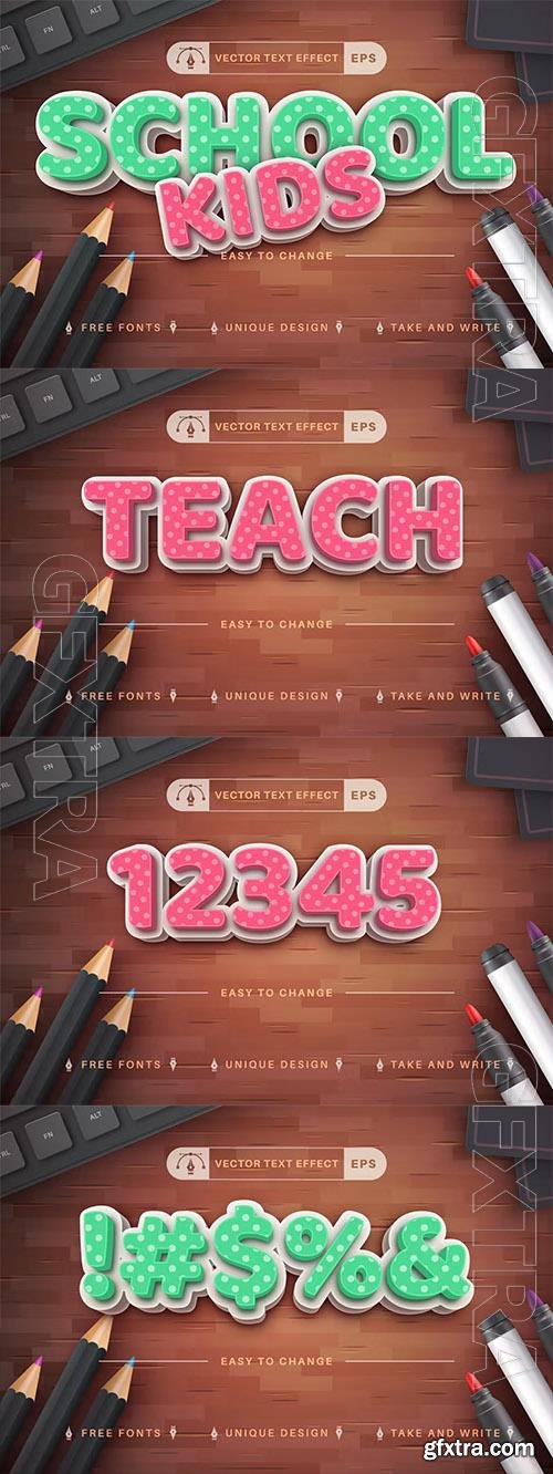 Kids school - editable text effect, font style Kids school - editable text effect, font style