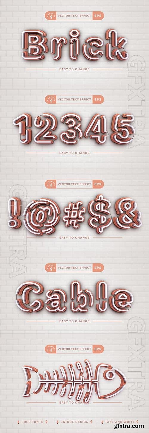 Brick - editable text effect, font style Brick - editable text effect, font style