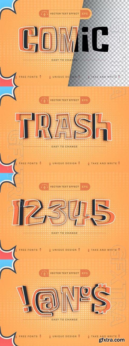 Comic Stroke - editable text effect, font style Comic Stroke - editable text effect, font style