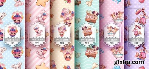 Vector seamless pattern cartoon character funny animal Vector seamless pattern cartoon character funny animal