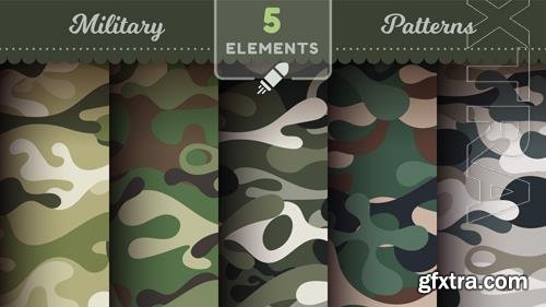 Vector camouflage seamless patterns military texture bundle war fabric