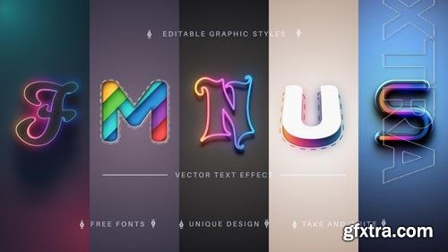 Vector set 5 fantasy editable text effects font styles Vector set 5 fantasy editable text effects font styles