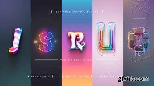 Vector set 5 dreams editable text effects font styles Vector set 5 dreams editable text effects font styles