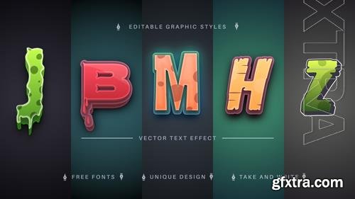 Vector set 5 halloween editable text effects font styles Vector set 5 halloween editable text effects font styles