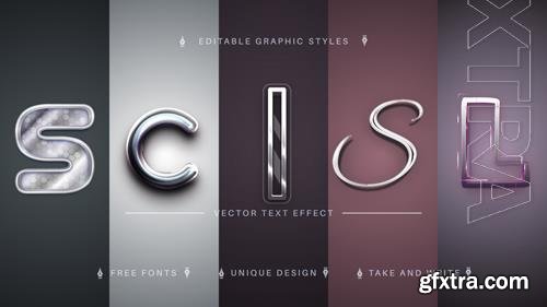 Set 5 realistic metal editable text effects font styles Set 5 realistic metal editable text effects font styles