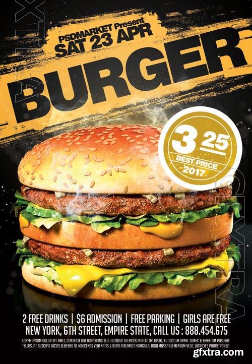 Psd fllyer burger template design Psd fllyer burger template design