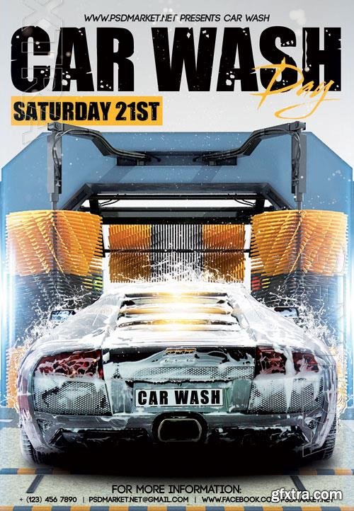 Psd fllyer car wash day template design Psd fllyer car wash day template design